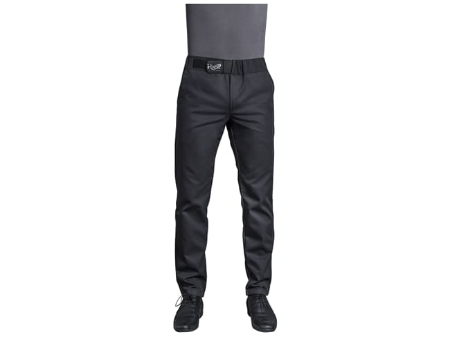 Pantalon de cuisine homme - Cyclone noir - Taille 38 - Clément Design