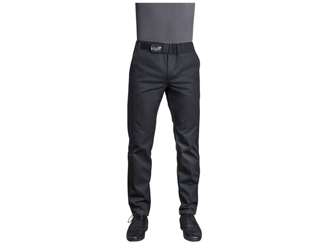 Pantalon de cuisine homme - Cyclone noir - Taille 48 - Clément Design