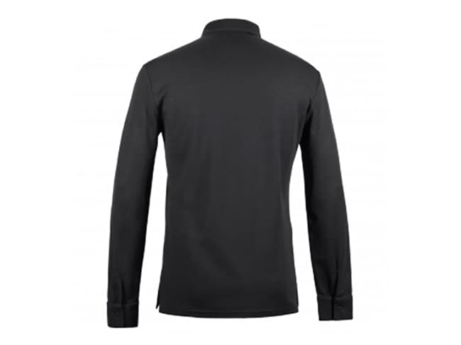 Polo homme OXO noir - Manches longues - Taille S (42/44) - Clément Design