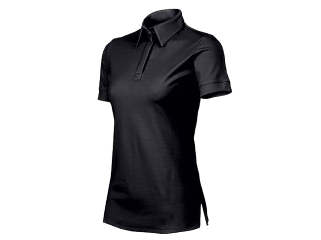 Polo femme UNA noir - Manches courtes - Taille 2XL (50/52) - Clément Design