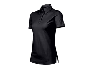 Polo femme UNA noir - Manches courtes - Taille L (42/44) - Clément Design