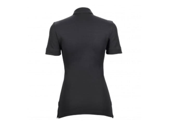 Polo femme UNA noir - Manches courtes - Taille XS (34/36) - Clément Design