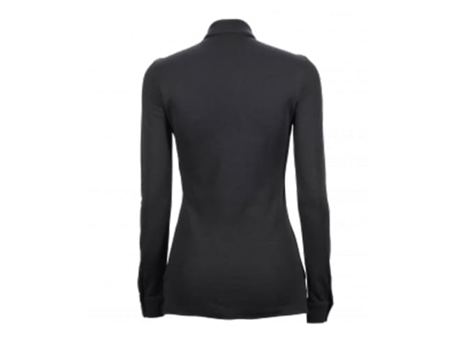 Polo femme UNA noir - Manches longues - Taille 2XL (50/52) - Clément Design