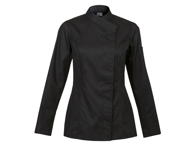 Veste de cuisine femme Intuition noire - Manches longues - Taille S (36/38) - Clément Design