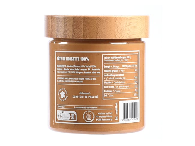 Pâte de noisette Piémont 100% - 250 g - Comptoir du Praliné