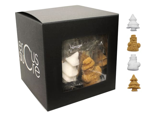 Coffret de sucres - Bonhomme de neige et sapin de Noël - x 26 - Ercus Sucre