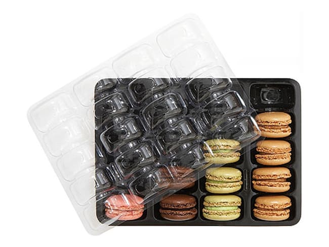 Calages + 100 couvercles pour 20 macarons (x 100)