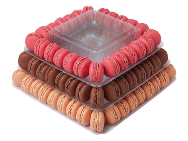 Pyramide à macarons version carrée - transparente - Présentoir à gâteau