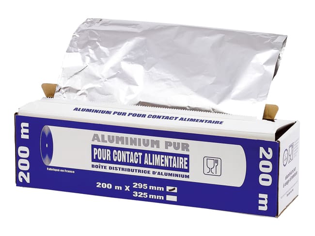 Papier aluminium en boîte distributrice cartonnée - Largeur 29 cm - Matfer