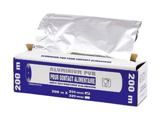 Papier aluminium en boîte distributrice cartonnée - Largeur 45 cm - Matfer