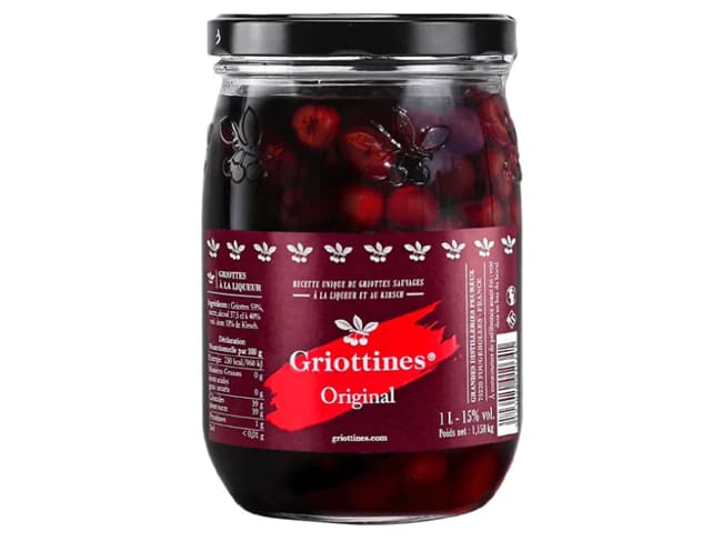 Griottines à la liqueur - et au kirsch - 1 litre - Institut Griottines