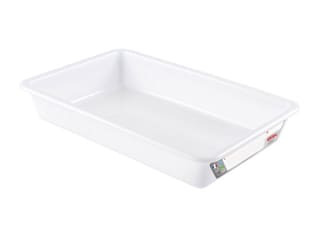 Bac plat 3 L blanc - norme HACCP - 34 x 23 x ht 7 cm - Gilac