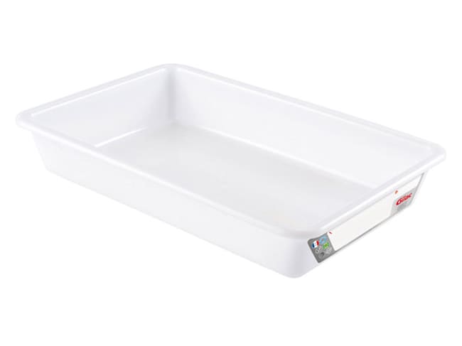 Bac plat 3 L blanc - norme HACCP - 34 x 23 x ht 7 cm - Gilac