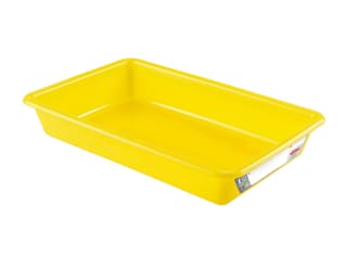 Bac plat 3 L jaune - norme HACCP - 34 x 23 x ht 7 cm - Gilac