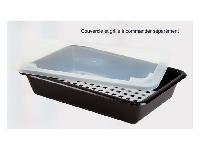 Bac plat 3 L noir - 34 x 23 x ht 7 cm - Gilac