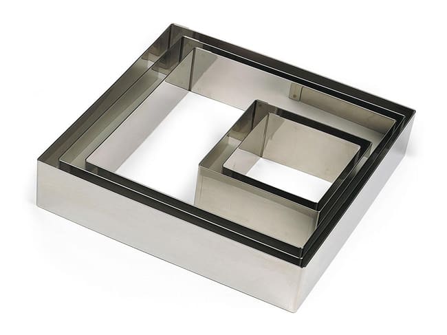 Carré inox - 22 x 22 x ht 4,5 cm - Gobel