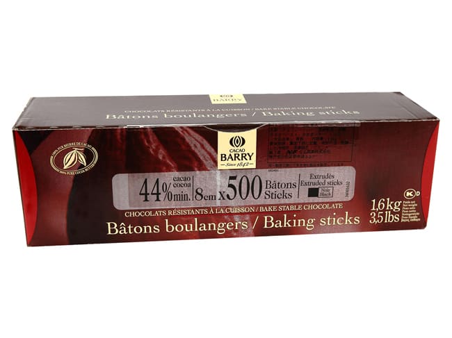 Bâtons de chocolat (x 500) - pour pain au chocolat - 1,6 kg - Cacao Barry