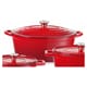 Cocotte ovale en fonte - rouge - 40,5 x 25,5 cm - Hendi