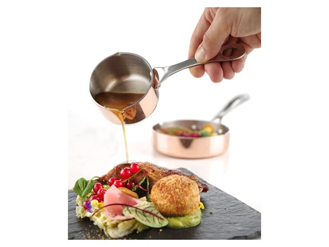 Mini casserole - saucière cuivre-inox - Ø 5 cm