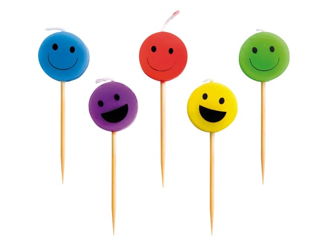Bougie forme smiley - 5 pièces - Ibili