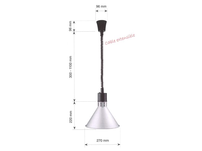 Lampe chauffante extensible - finition sablée - Lacor