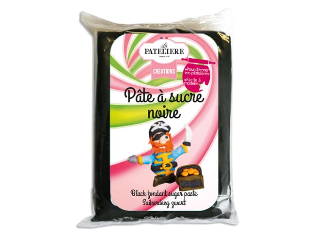 Pâte à sucre noire - sans huile de palme - 250 g - La Patelière