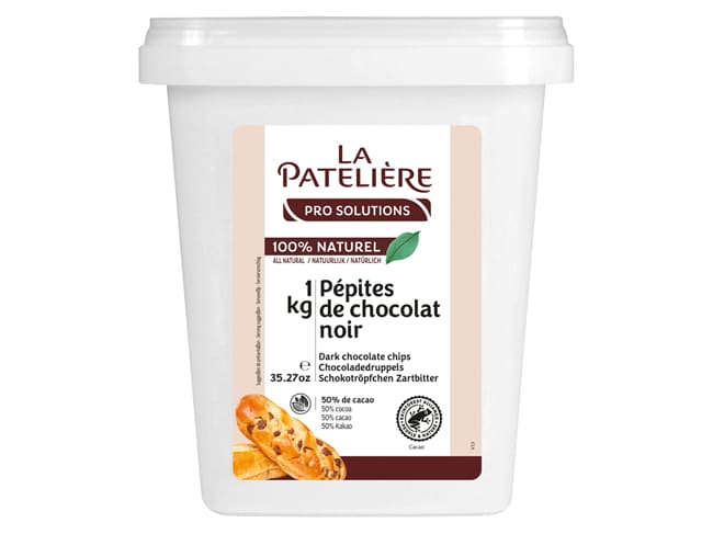 Pépites de chocolat noir 50% - 1 kg - La Patelière