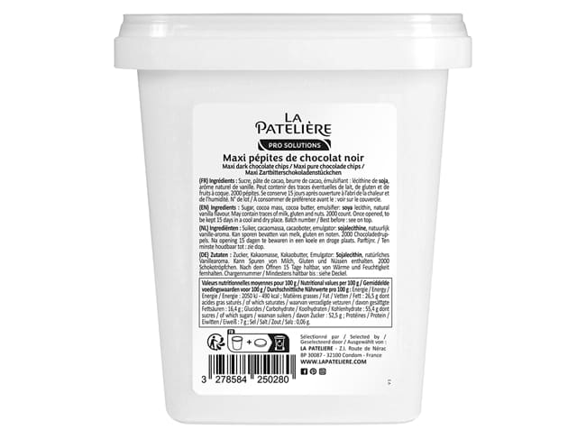 Pépites de chocolat noir 50% - 1 kg - La Patelière