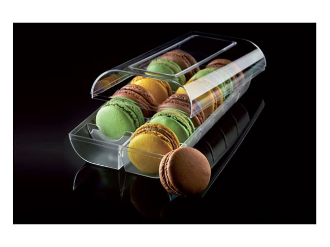 Boîte design Macado - pour 12 macarons - transparente - Silikomart