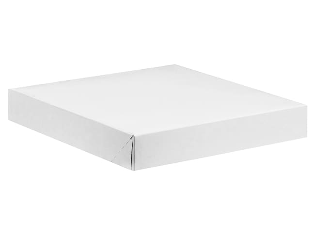 Boîte à tarte carrée blanche - hauteur 5 cm - 18 x 18 cm (x 10)