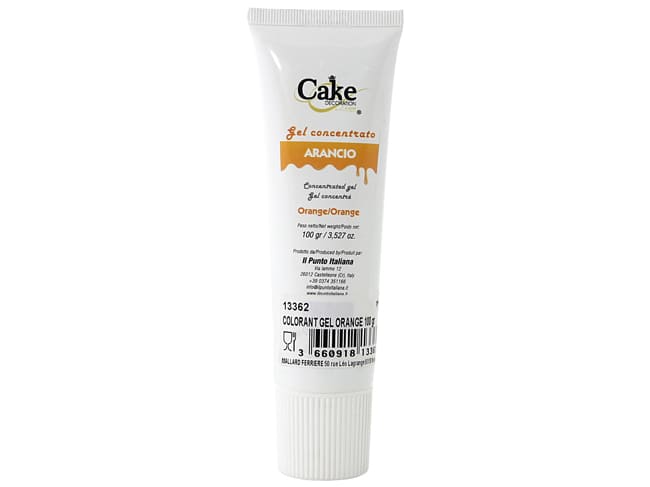 Colorant alimentaire en gel - liposoluble - Orange 100 g - Cake Décoration