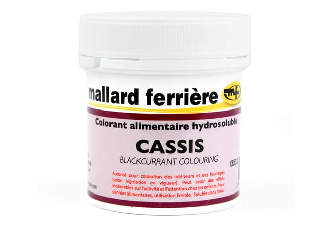 Colorant poudre cassis E129/E133 - hydrosoluble - 20 g - Mallard Ferrière