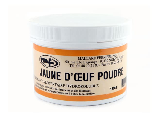 Colorant poudre jaune d'œuf E102/E129 - hydrosoluble - 100 g - Mallard Ferrière