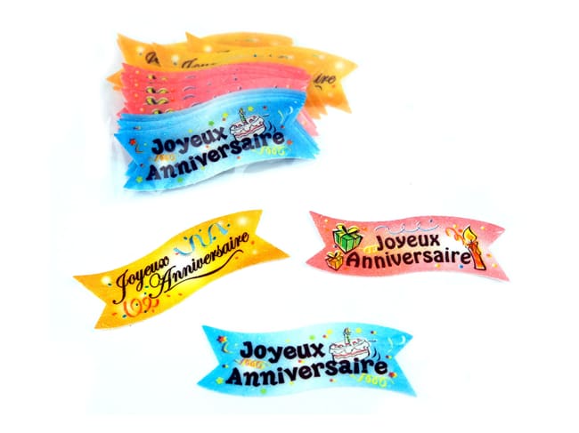 Banderolle azyme (x 24) - Joyeux anniversaire