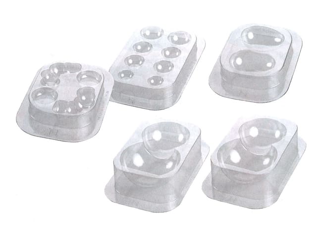 Moules thermoformés Effy 3D - kit de 5 pièces - Silikomart