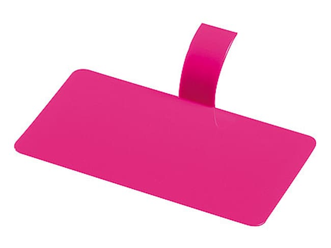 Languette plastique rectangle (x 100) - fuchsia - 10 x 5,5 cm