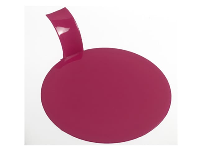 Languette plastique ronde (x 100) - fuchsia - Ø 8 cm