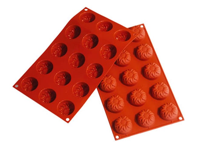 Moule silicone Silicon Flex - 15 tournesols Ø 4,4 cm - 30 x 17,5 cm - Silikomart