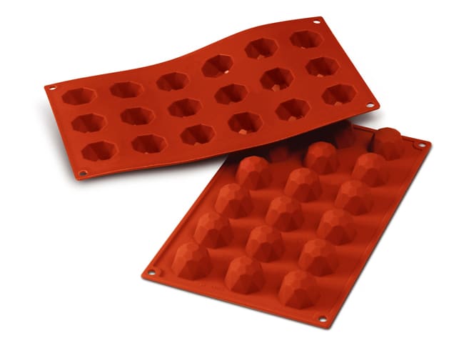 Moule silicone Silicon Flex - 18 diamants Ø 3,5 cm - 30 x 17,5 cm - Silikomart