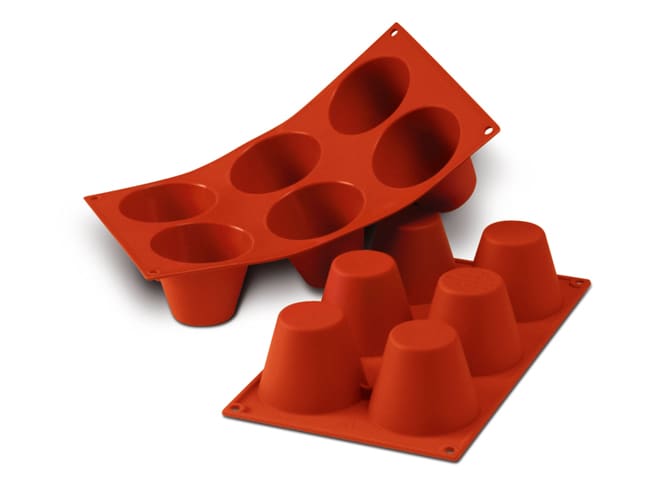 Moule silicone Silicon Flex - 6 babas Ø 7,5 cm - 30 x 17,5 cm - Silikomart