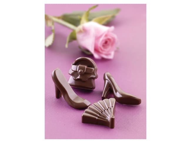 Moule silicone pour chocolat - 14 sujets fashion - Easy Choc - Silikomart