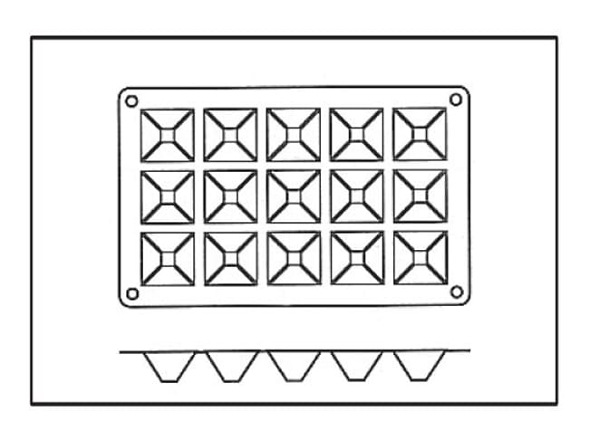 Moule silicone Silicon Flex - 15 pyramides 3,6 x 3,6 cm - 30 x 17,5 cm - Silikomart