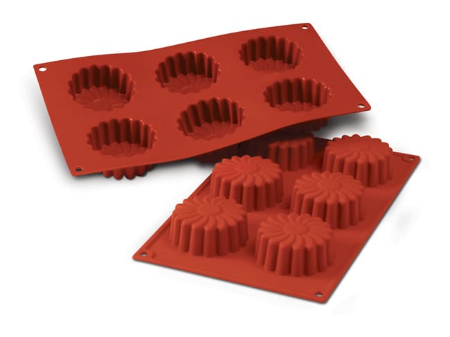 Moule silicone Silicon Flex - 6 marguerites Ø 7 cm - 30 x 17,5 cm - Silikomart