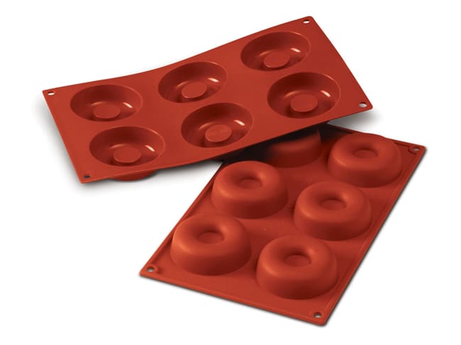 Moule silicone Silicon Flex - 6 savarins Ø 7,2 cm - 30 x 17,5 cm - Silikomart