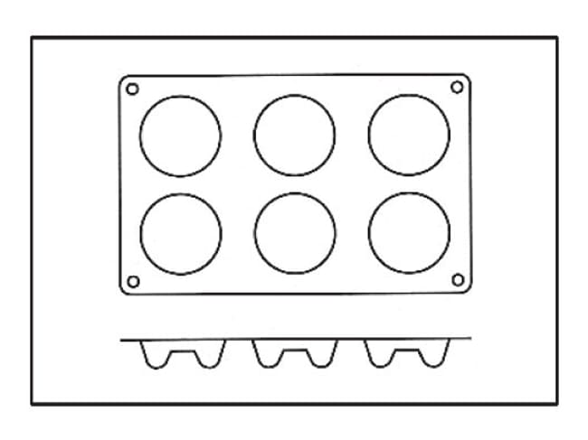 Moule silicone Silicon Flex - 6 savarins Ø 7,2 cm - 30 x 17,5 cm - Silikomart