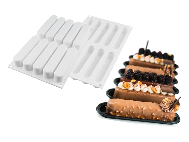 Moule silicone - 10 éclairs Fashion - 30 x 17,5 cm - Silikomart