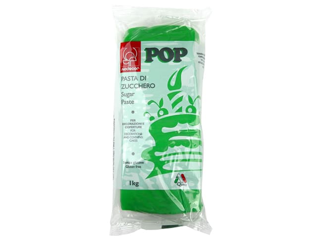 Pâte à sucre vert anis - Sachet de 1 kg - Modécor