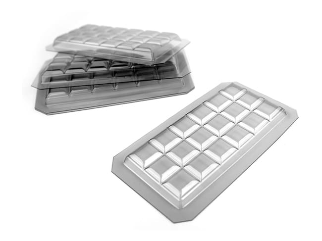 Moule pour tablette de chocolat (x 5) - forme carrée - Mallard Ferrière
