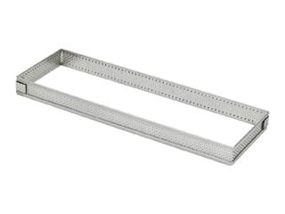 Rectangle à tarte perforé inox