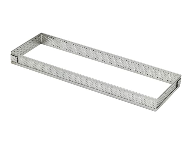 Rectangle à tarte perforé inox Bord droit 12 x 4 cm Mallard